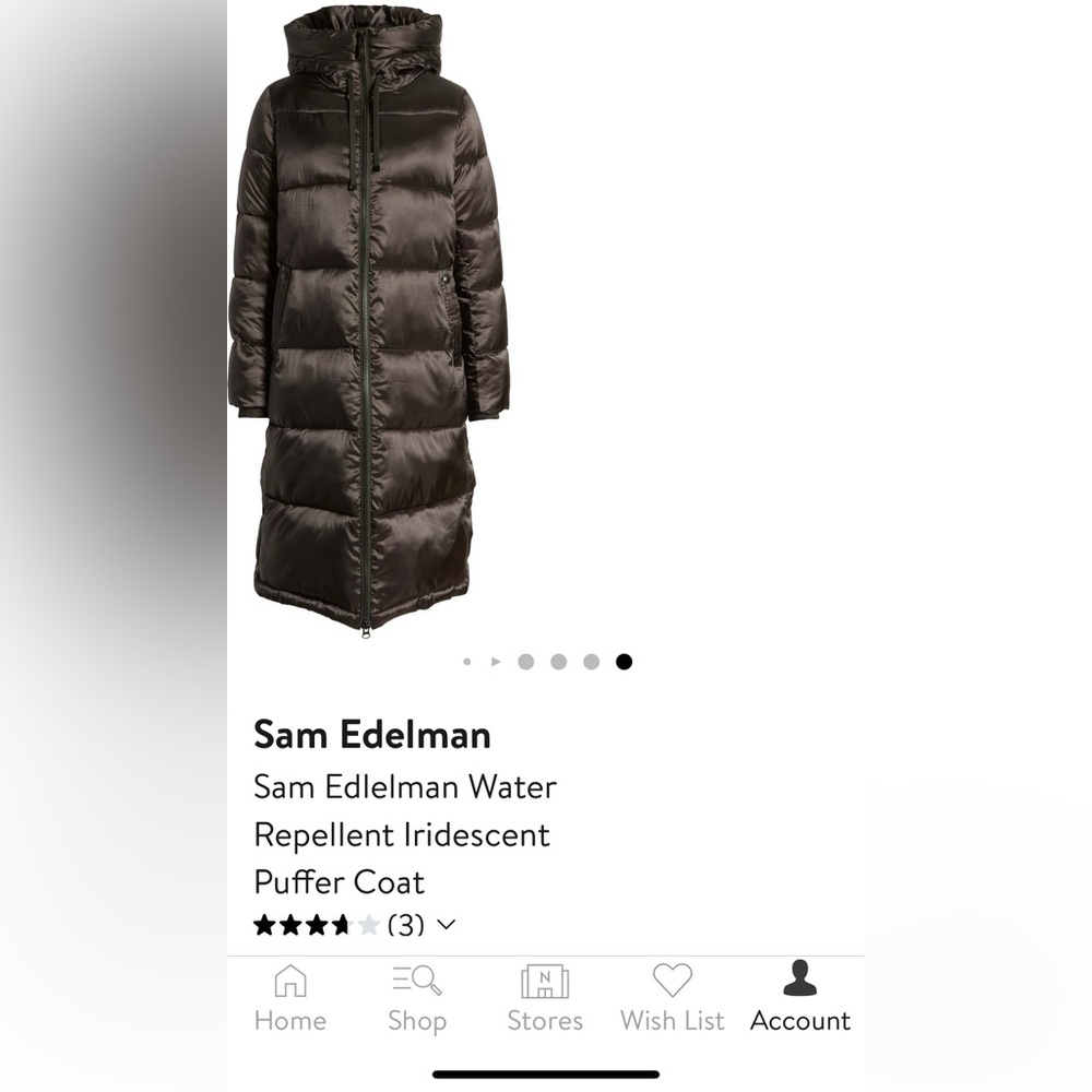 Sam Edelman long Puffer, Dark Blue with sheen, Size Small